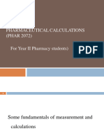 Pharmaceutical Calculations (PHAR 2072)
