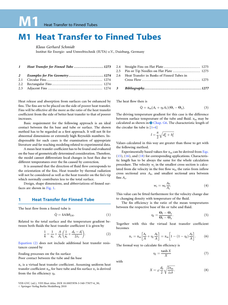 Heat Transfer in Finned Tubes | PDF | Heat Transfer | Heat