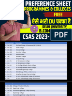 Delhi University Colleage Preference List