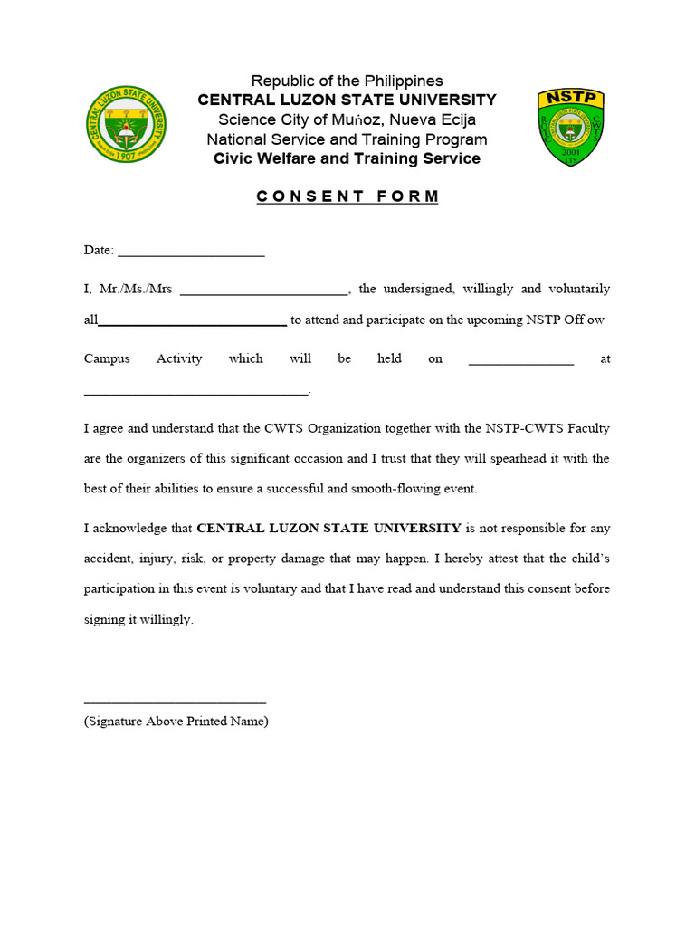 CWTS Consent-Form | PDF | Social Science | Self-Improvement