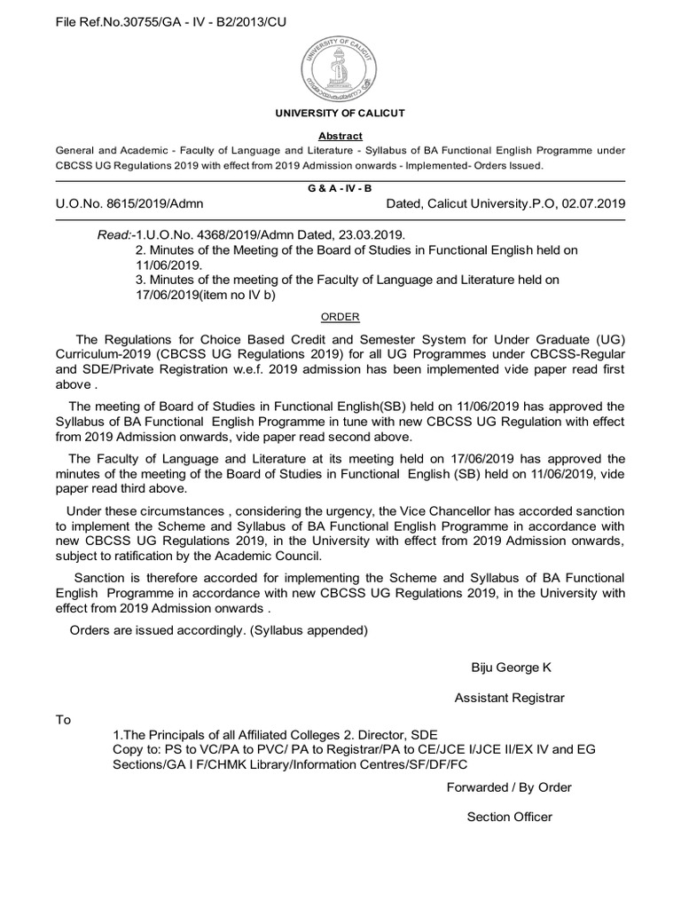 Functional English Syllabus Ma 2nd Semester