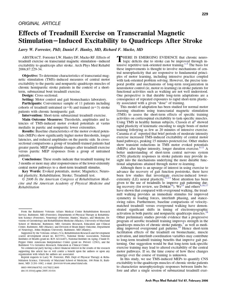 Effects of Treadmill Exercise On Transc PDF