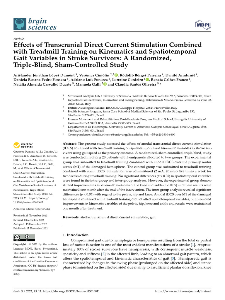 Effects of Transcranial Direct Current Stimulat Study | PDF ...