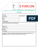 Ethicon Application Form