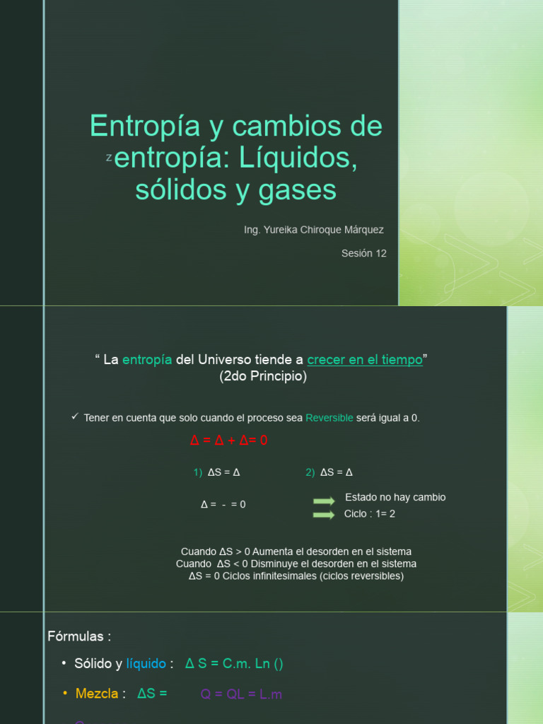 Cálculo de Entropía en Fases y Procesos | PDF
