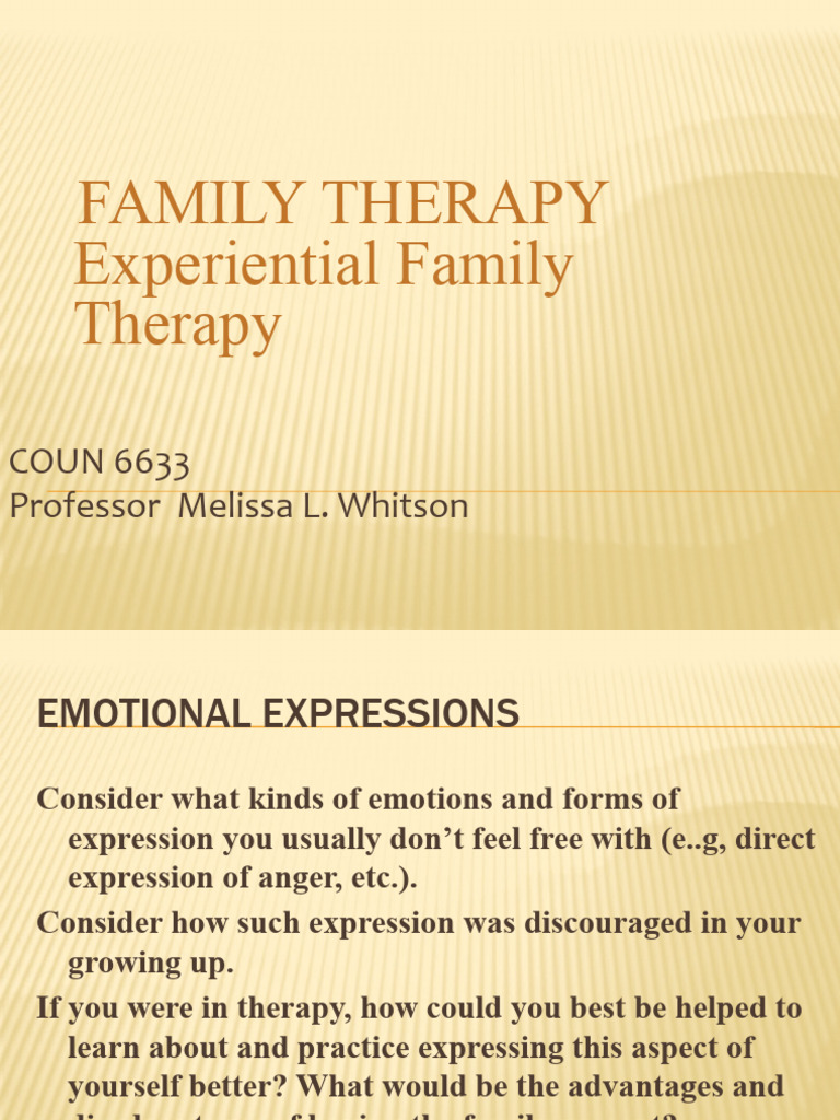 Experiential family therapy pdf
