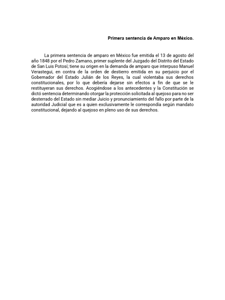 Primera Sentencia de Amparo | PDF
