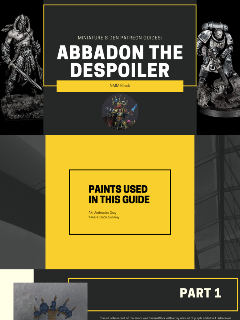 NMM Black Armor Painting Guide | PDF | Acrylic Paint | Color