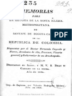 Memorias para La Historia de La Santa Iglesia Metropolitana