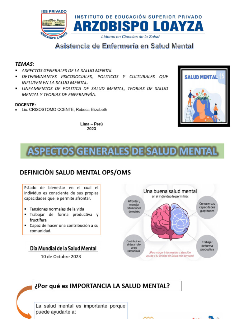 Aspectos Clave de la Salud Mental | PDF | Relaciones personales ...