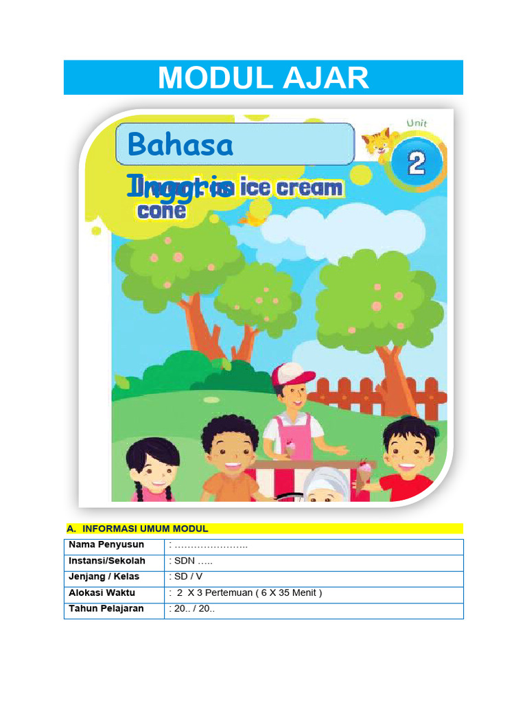 Modul Ajar Bahasa Inggris Kelas 5 Bab 3 | PDF