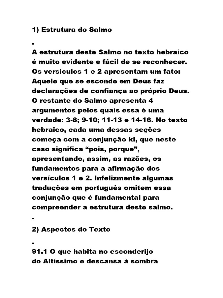 SALMO 91 - ESBOÇO | PDF