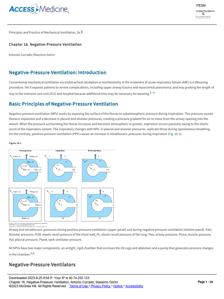 Chapter 16. Negative-Pressure Ventilation | PDF | Chronic Obstructive
