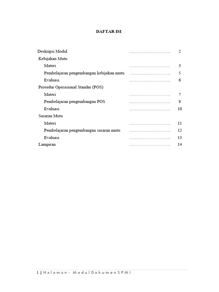 Modul Dokumen SPMI untuk Sekolah | PDF