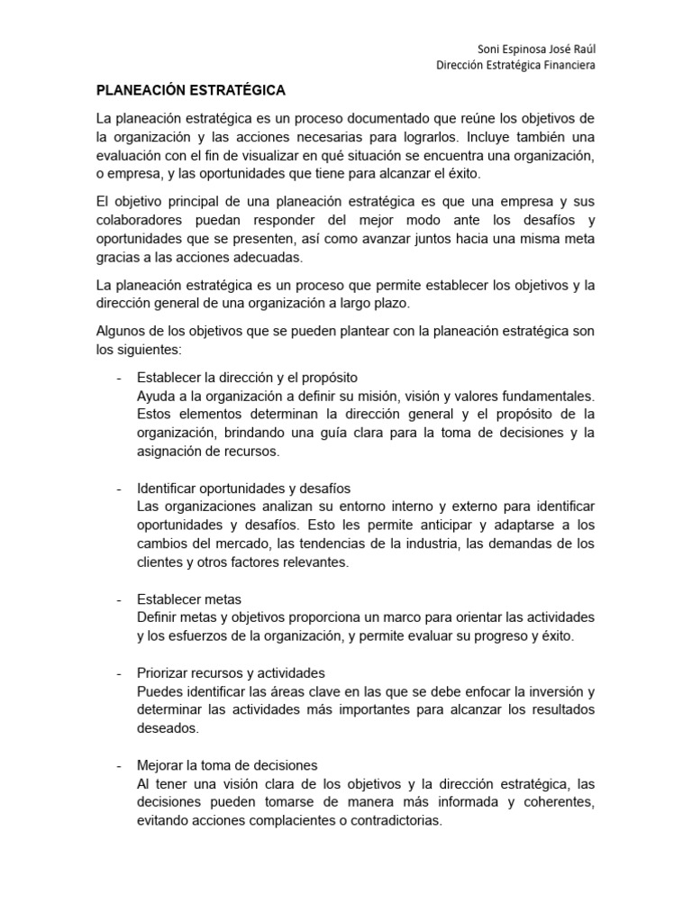 Tipos de Planeación Estratégica | PDF | Planificación | Business