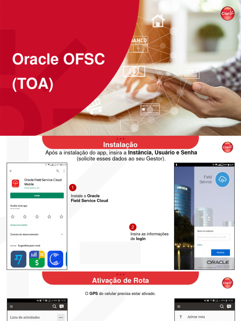 Guia de Uso do Oracle OFSC TOA | PDF