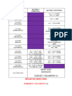 MSST Road To Glory 2023 Training Schedule