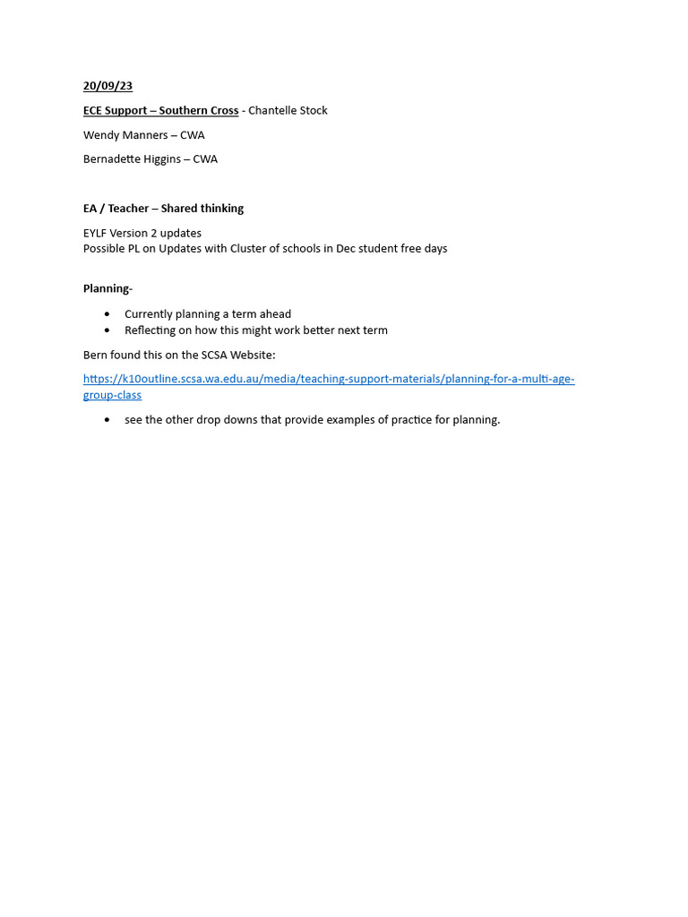 Southern Cross Support Visit 20923 | PDF