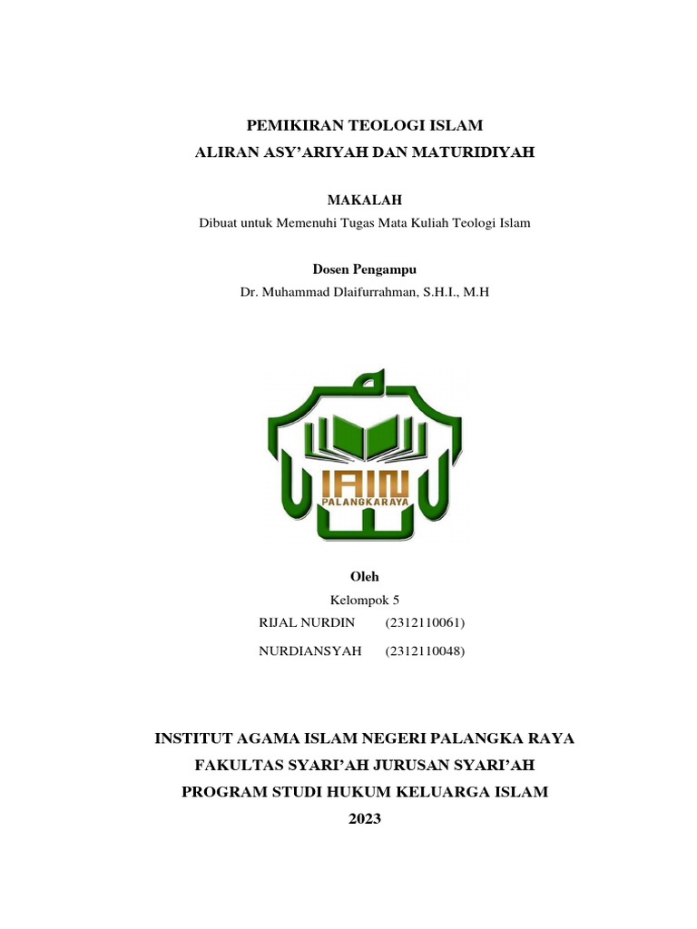 Kelompok 5 Aliran Islam Asy'ariah Maturidiah | PDF