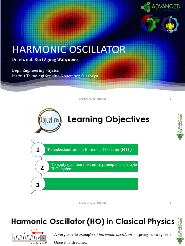 Harmonic Oscillator PDF Oscillation Quantum Mechanics