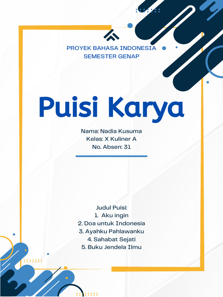 Cover Proyek Bahasa Indonesia | PDF