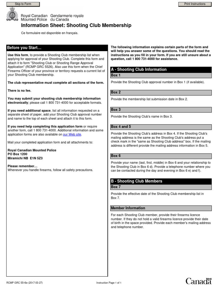 Information Sheet Shooting Club Membership Before You Start PDF