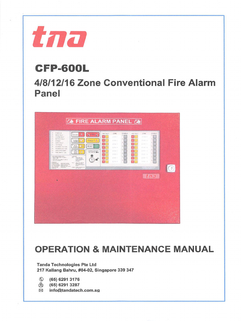 Fdas Operation And Maintenance Manual Pdf