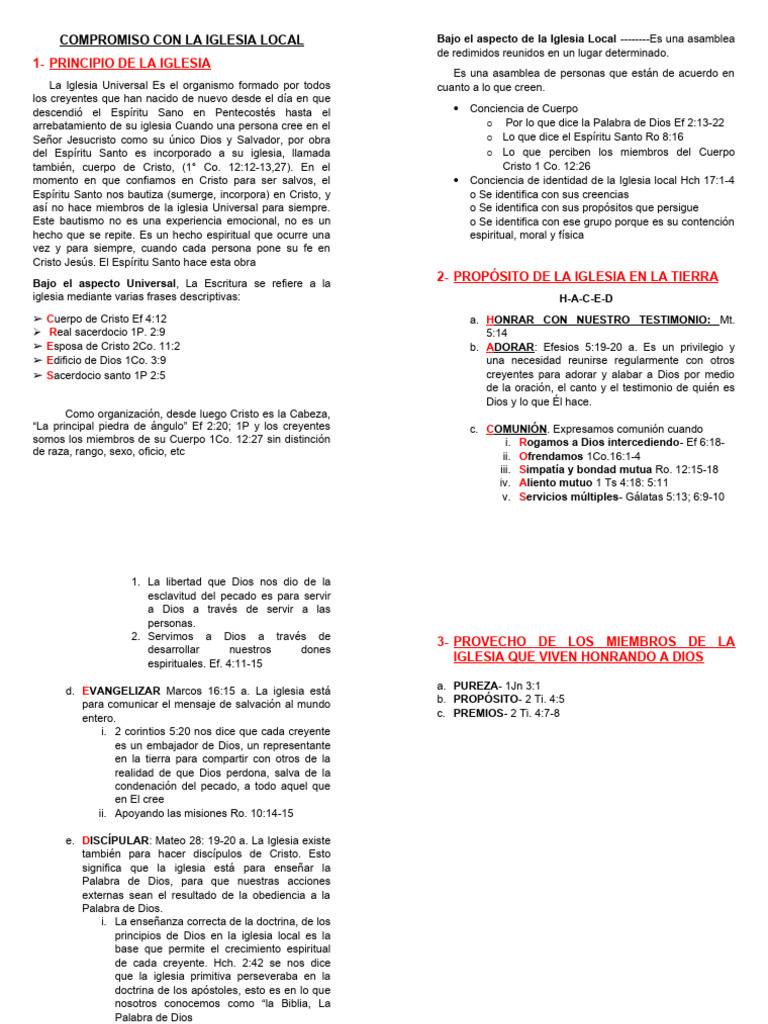 Compromiso y Propósito de la Iglesia | PDF | Iglesia cristiana | Cristo ...