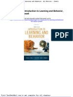Test Bank For Introduction To Learning and Behavior 4th Edition Powell Download