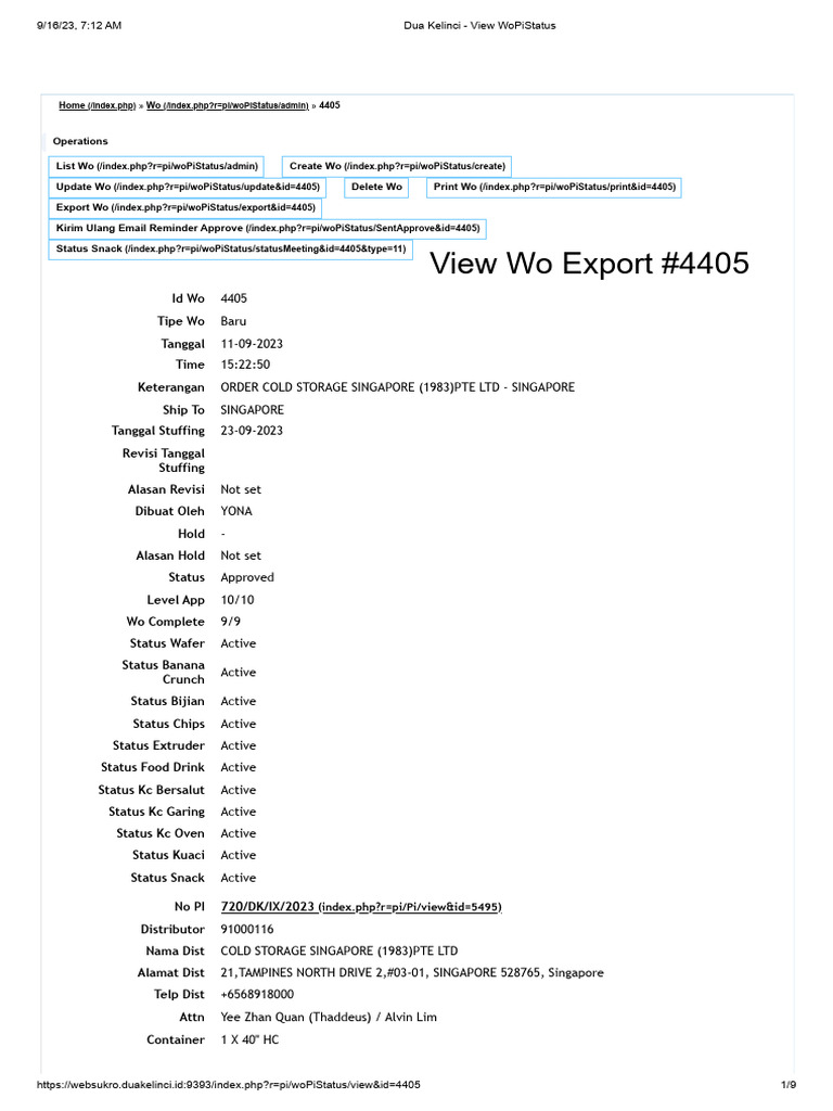 Cold Storage Order #4405 Details | PDF | Freight Transport | Secondary ...