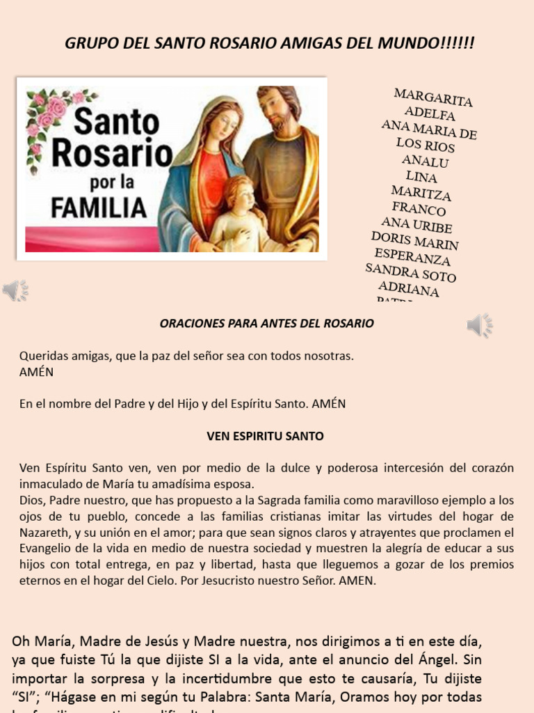 Rosario de La Familia | PDF | María, madre de Jesús | Oración