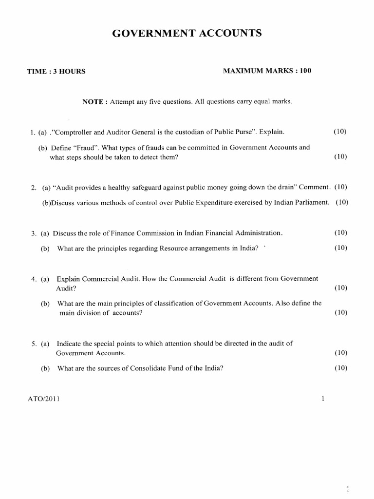 HPSCAssistantTreasuryOfficerQuestionPaperGeneralAccounting PDF
