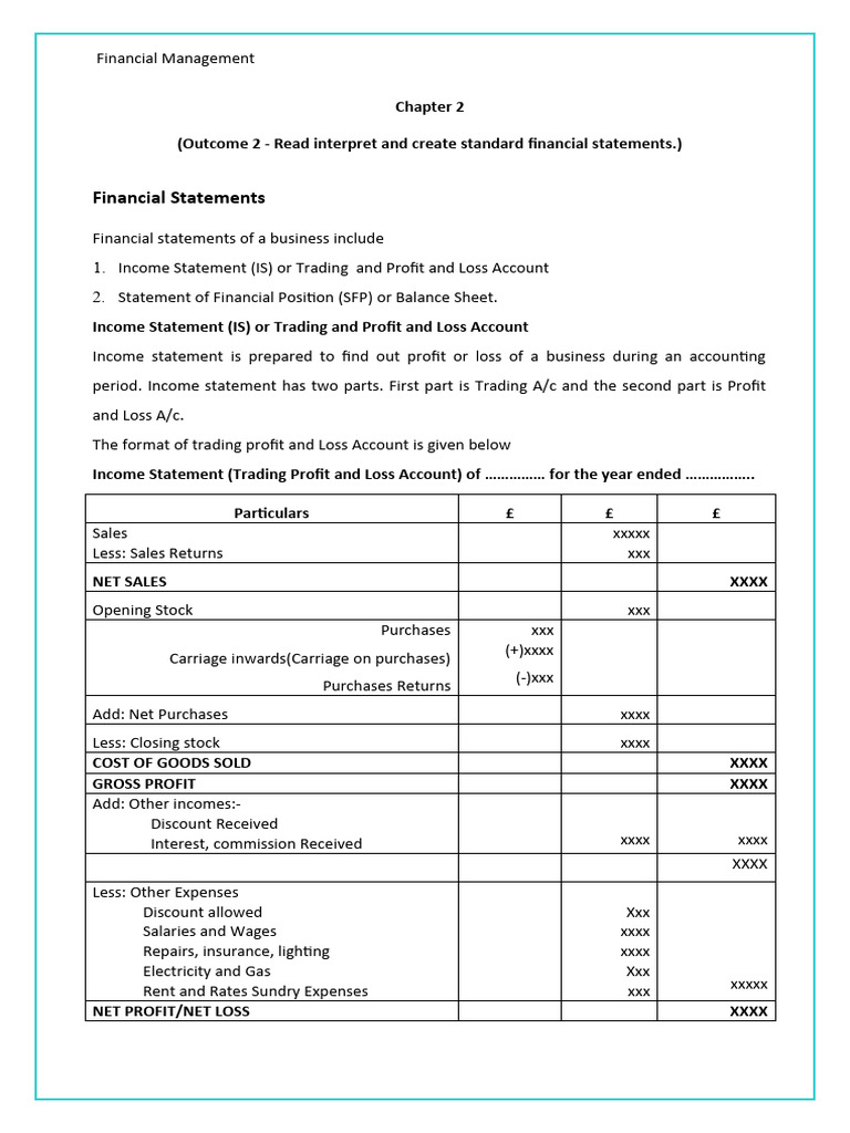 Creating Standard Financial Statements | PDF