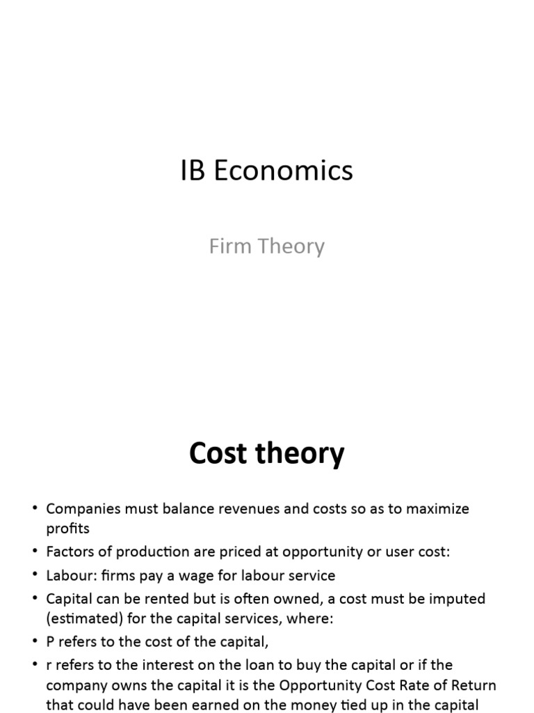 Understanding Firm Cost Theory in Economics | PDF | Average Cost ...