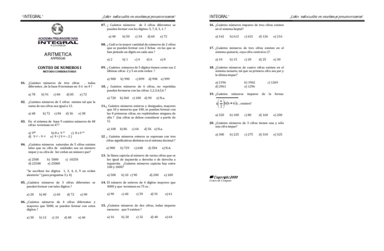 Análisis Combinatorio | PDF | Aritmética | Teoría de los números