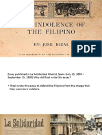 The Indolence of The Filipino