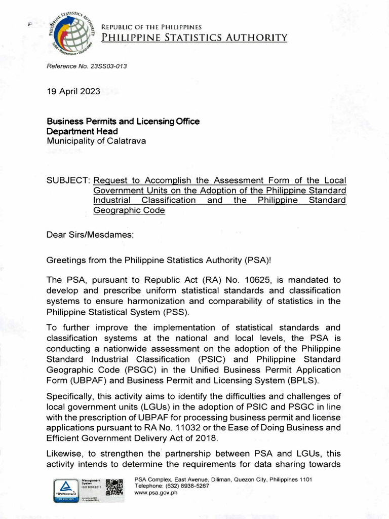 (0604505) Nationwide Assessment of The Local Government Units On The ...