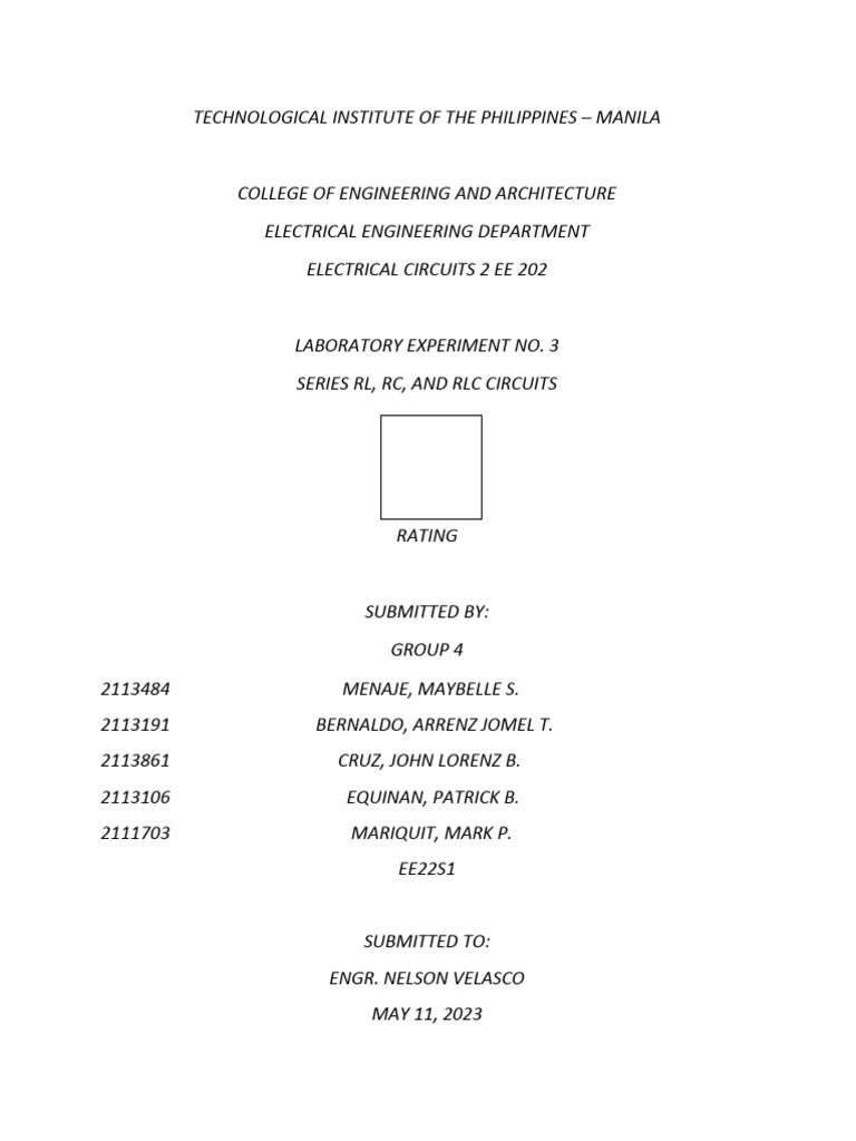 Experiment No. 3 - Circuits | PDF