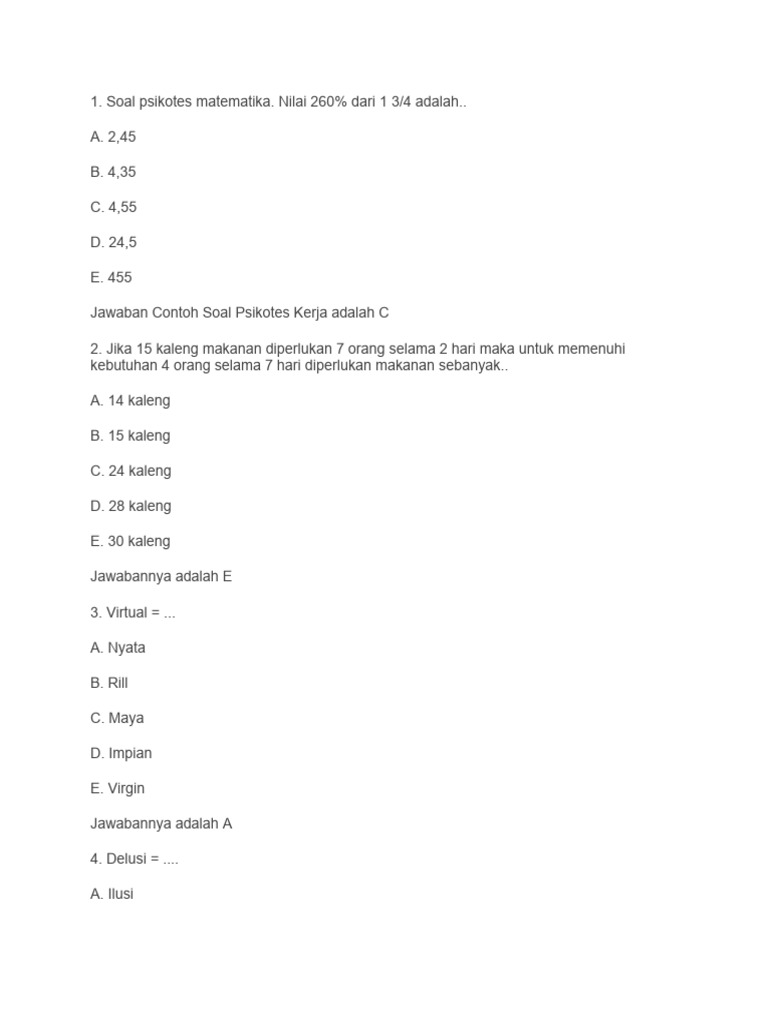 Psikotes 1 | PDF