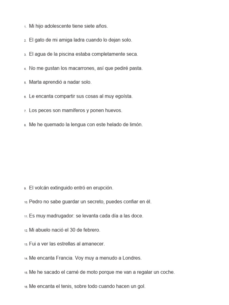 Oraciones Incoherentes | PDF