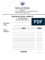 Peer Rating Sheet For Reporting