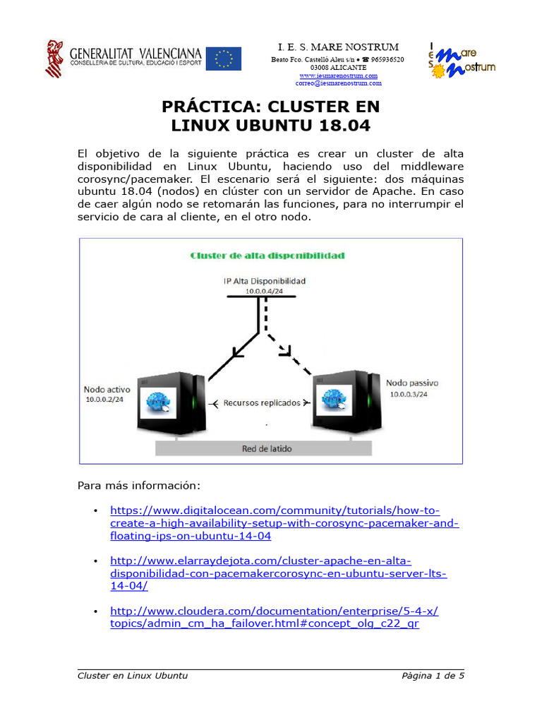 Unidad 2 - CLUSTER EN LINUX UBUNTU 18 | PDF
