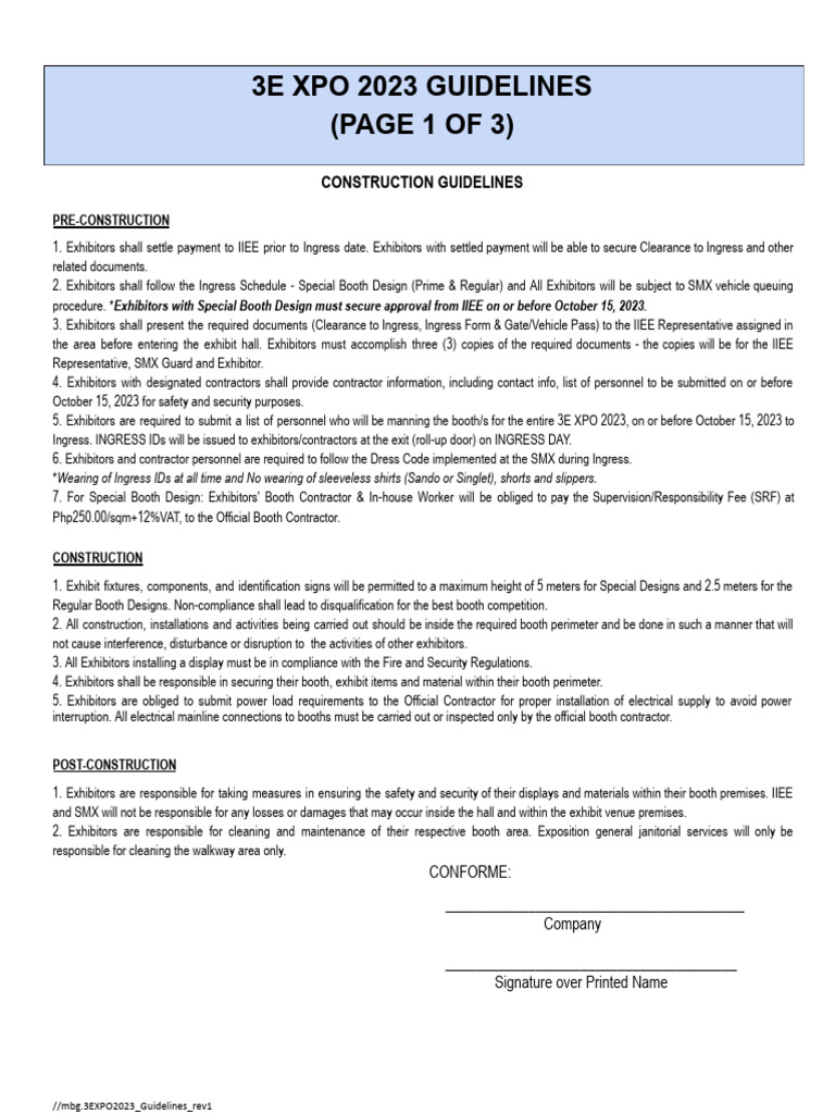 Exhibit Guidelines For Signatures | PDF