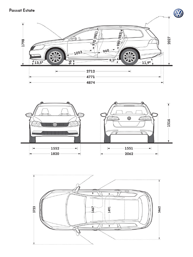 Passat Estate VII Dimensions | PDF