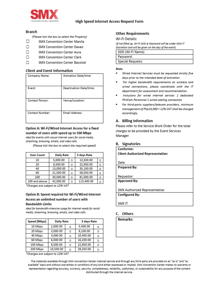 Internet Request Form | PDF