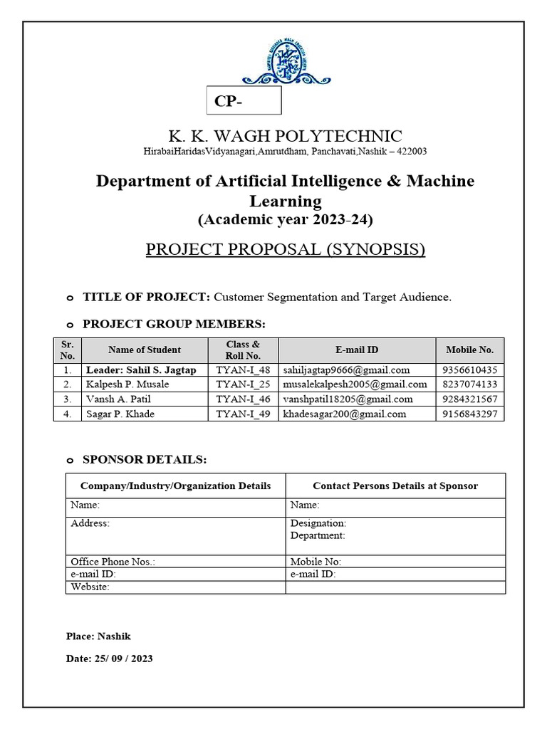 CPP Synopsis | PDF image.