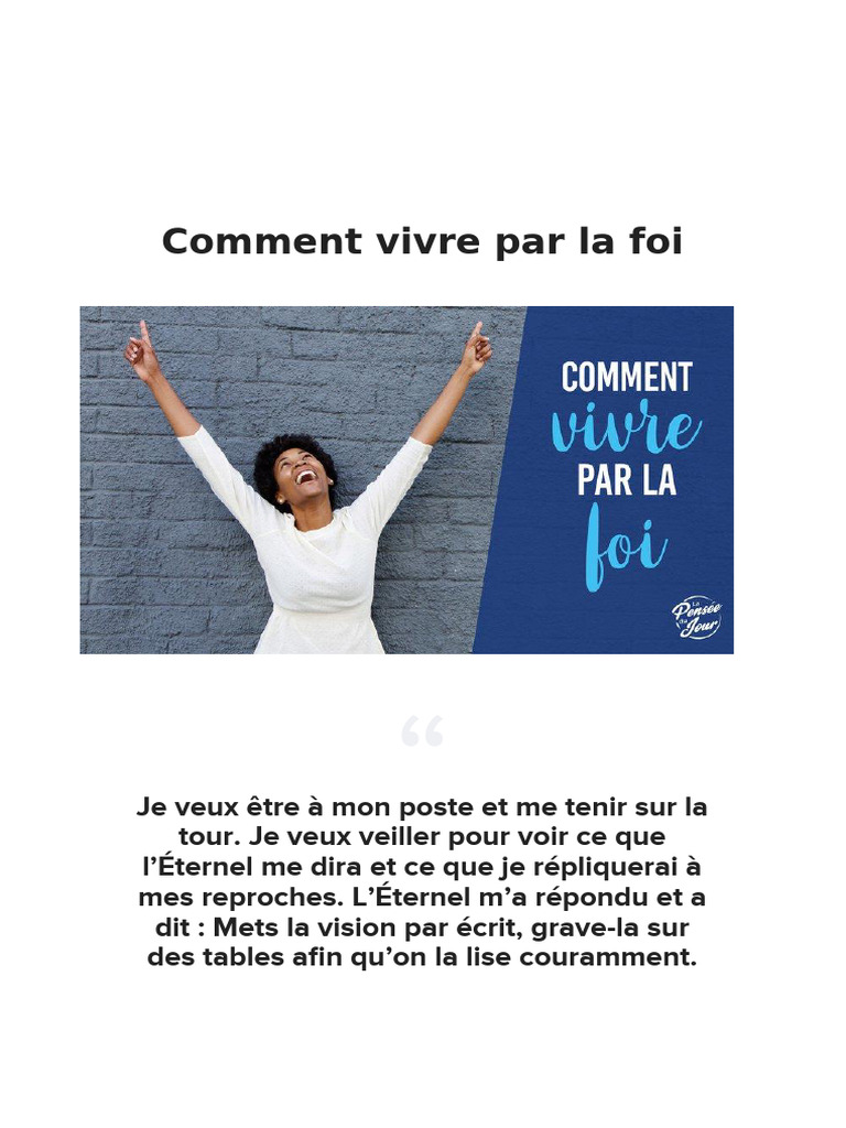 Vivre par la foi en Dieu | PDF | Religion et spiritualité