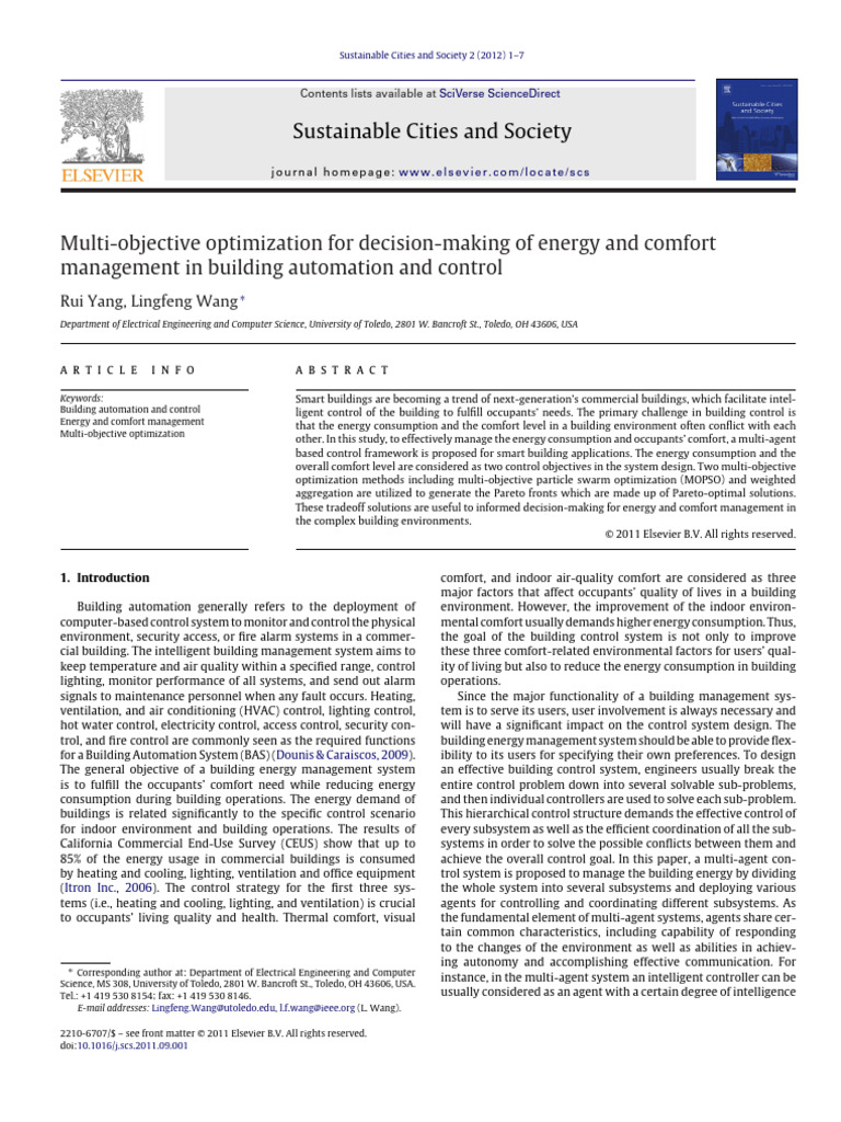Multi-Objective Optimization in Smart Buildings | PDF