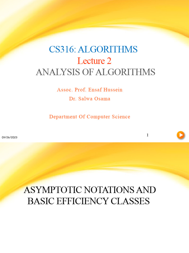 02 CS316 Algorithms Asymptotic Notations | PDF