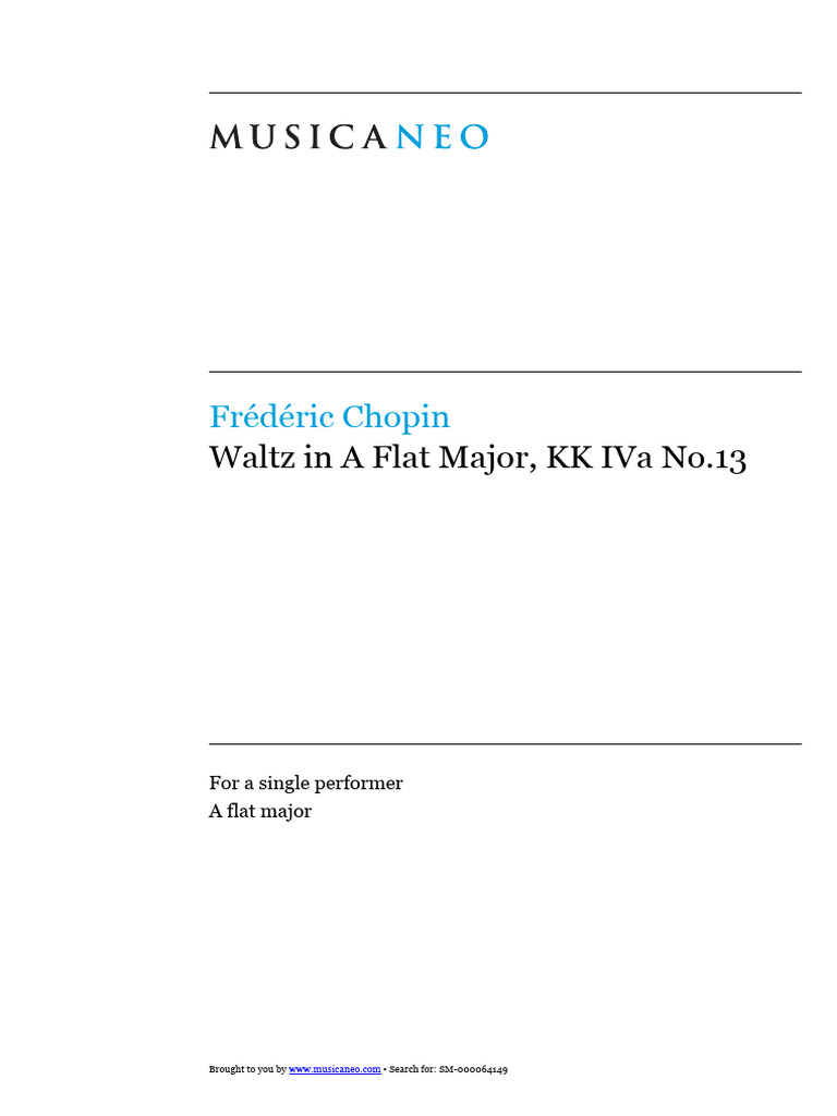 Frédéric Chopin: Waltz in A Flat Major, KK Iva No.13 | PDF